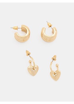 Sinsay - Kolczyki z błyszczącym wykończeniem 2 pack - złoty ze sklepu Sinsay w kategorii Kolczyki - zdjęcie 187915798