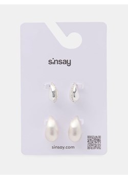 Sinsay - Kolczyki w stylu minimalistycznym 2 pack - srebrny ze sklepu Sinsay w kategorii Kolczyki - zdjęcie 187915799