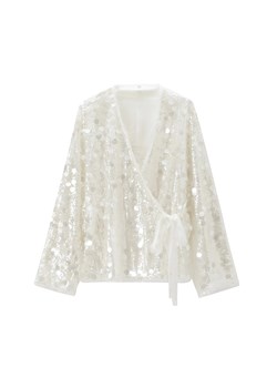 Damska cekinowa bluzka - XS Beżowy ze sklepu Intimica.pl w kategorii Bluzki damskie - zdjęcie 187917625