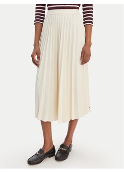 Tommy Hilfiger Spódnica plisowana WW0WW48538 Écru Regular Fit ze sklepu MODIVO w kategorii Spódnice - zdjęcie 187917696