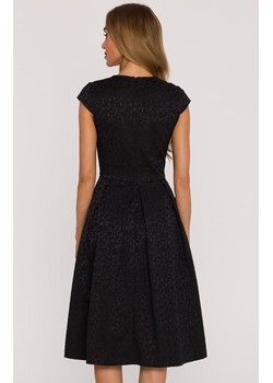 Czarna sukienka damska z kontrafałdami M892, Kolor czarny, Rozmiar L, MOE ze sklepu Primodo w kategorii Sukienki - zdjęcie 187917886