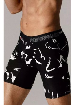 Atlantic bokserki męskie długie Performance MH-1202-CZARNY, Kolor czarny-wzór, Rozmiar M, ATLANTIC ze sklepu Intymna w kategorii Majtki męskie - zdjęcie 187918036