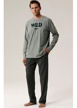 Bawełniana piżama męska NMP-392-ZIEJ_KHAC, Kolor khaki-wzór, Rozmiar XL, ATLANTIC ze sklepu Intymna w kategorii Piżamy męskie - zdjęcie 187918037