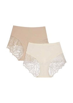 Esotiq 2-pack majtki z wysokim stanem Pansy 40282-K003, Kolor beżowy, Rozmiar L, Esotiq ze sklepu Intymna w kategorii Majtki damskie - zdjęcie 187918107