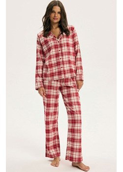 Esotiq rozpinana piżama damska Chrismis 44548-33X, Kolor czerwony-kratka, Rozmiar L, Esotiq ze sklepu Intymna w kategorii Piżamy damskie - zdjęcie 187918165