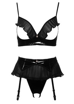 Czarny zmysłowy 3-częściowy komplet Monroe Plus Size, Kolor czarny, Rozmiar 4XL, Irall ze sklepu Intymna w kategorii Komplety bielizny damskiej - zdjęcie 187918229