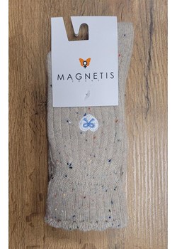 Ciepłe skarpetki damskie w prążek serduszka CO5025 jasny beż, Kolor jasny beż, Rozmiar uniwersalny, Magnetis ze sklepu Intymna w kategorii Skarpetki damskie - zdjęcie 187918249