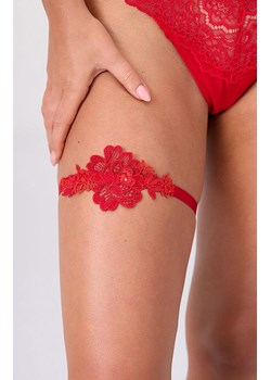 Marilyn satynowa podwiązka z kwiatowym haftem czerwona Lili, Kolor czerwony, Rozmiar uniwersalny, Marilyn ze sklepu Intymna w kategorii Akcesoria do bielizny - zdjęcie 187918266