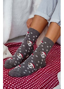 Skarpetki damskie świąteczne ciemny melanż Buldogi i płatki śniegu 1283.039, Kolor ciemny melanż, Rozmiar 37-41, Milena ze sklepu Intymna w kategorii Skarpetki damskie - zdjęcie 187918308