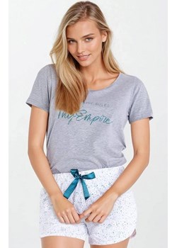 Piżama damska krótkie spodenki Harmony, Kolor szaro-biały, Rozmiar S, Momenti per me ze sklepu Intymna w kategorii Piżamy damskie - zdjęcie 187918375