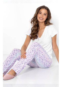 Piżama damska z długimi spodniami Coco, Kolor biało-fioletowy, Rozmiar S, Momenti per me ze sklepu Intymna w kategorii Piżamy damskie - zdjęcie 187918396