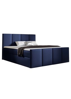 Granatowe welurowe łóżko kontynentalne 5 rozmiarów L0-R31 ze sklepu Edinos.pl w kategorii Łóżka i materace - zdjęcie 187918539