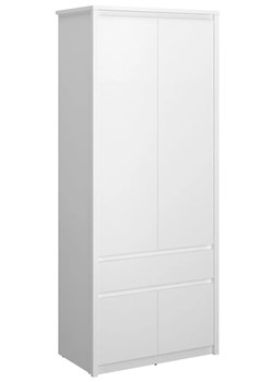 Biała szafa dwudrzwiowa z drążkiem R5-B68 ze sklepu Edinos.pl w kategorii Szafy - zdjęcie 187918615