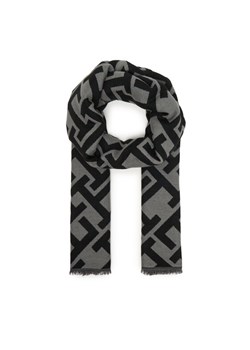 Szal Tommy Hilfiger Th Monogram Heavy Scarf AW0AW18051 Czarny ze sklepu eobuwie.pl w kategorii Szaliki i chusty damskie - zdjęcie 187919268