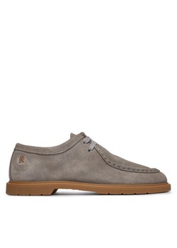 Tommy Hilfiger Półbuty Lightweight Suede Apron Toe FW0FW09262 Szary ze sklepu MODIVO w kategorii Półbuty damskie - zdjęcie 187919327