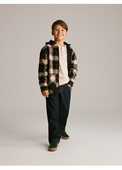 Reserved - Bawełniana kurtka z kapturem - ciemnobrązowy ze sklepu Reserved w kategorii Kurtki chłopięce - zdjęcie 187920129