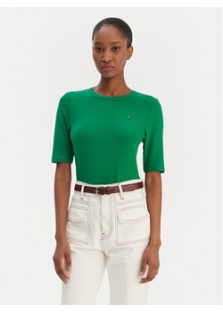 Tommy Hilfiger T-Shirt WW0WW47308 Zielony Slim Fit ze sklepu MODIVO w kategorii Bluzki damskie - zdjęcie 187922947