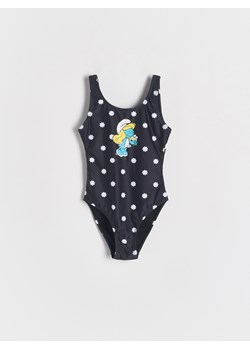 Reserved - Jednoczęściowy strój kąpielowy Smerfy - czarny ze sklepu Reserved w kategorii Stroje kąpielowe - zdjęcie 187923977