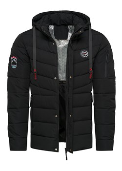 Kurtka męska zimowa czarna z odczepianym kapturem Recea ze sklepu Recea.pl w kategorii Kurtki męskie - zdjęcie 187924057