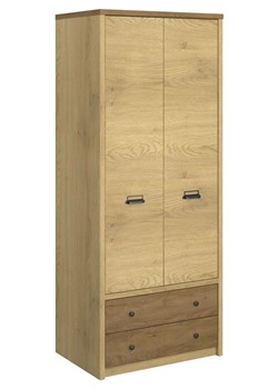 Industrialna szafa dwudrzwiowa dąb cremona + dąb lefkas P8-E66 ze sklepu Edinos.pl w kategorii Szafy - zdjęcie 187924079