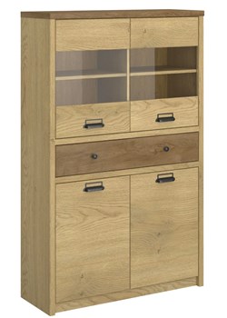 Niska witryna do salonu loft dąb cremona + dąb lefkas F2-S18 ze sklepu Edinos.pl w kategorii Komody - zdjęcie 187924105