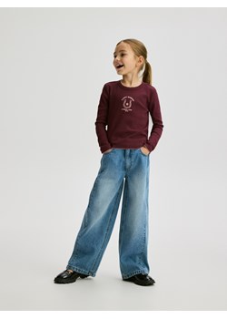 Reserved - Koszulka z haftem - mahoniowy ze sklepu Reserved w kategorii Bluzki dziewczęce - zdjęcie 187924608