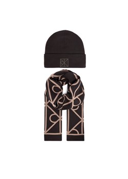 Calvin Klein Zestaw Szalik i Czapka LV04D0007G Czarny ze sklepu MODIVO w kategorii Dodatki męskie - zdjęcie 187924667