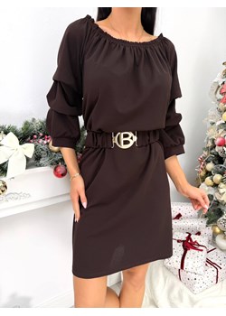 Czekoladowa Sukienka Hiszpanka ze sklepu ModnaKiecka.pl w kategorii Sukienki - zdjęcie 187924749