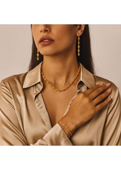 Komplet damski złoty efektowny ciekawy splot ze stali chirurgicznej ze sklepu otien.com w kategorii Komplety biżuterii - zdjęcie 187927196