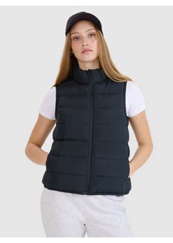 Damski bezrękawnik puchowy pikowany z puchem naturalnym 4F 4FWSS25TVJAF187 - czarny ze sklepu Sportstylestory.com w kategorii Kamizelki damskie - zdjęcie 187927248