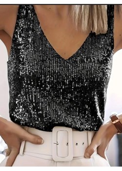 Cekinowy damski top - Czarny S ze sklepu Intimica.pl w kategorii Bluzki damskie - zdjęcie 187927295