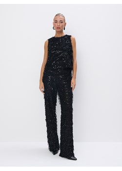Mohito - Spodnie z cekinami - czarny ze sklepu Mohito w kategorii Spodnie damskie - zdjęcie 187927658