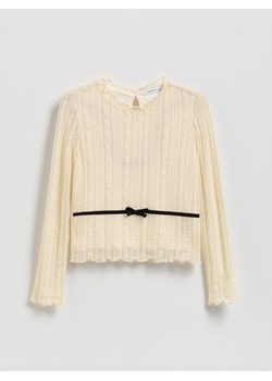 Reserved - Koronkowa bluzka - kremowy ze sklepu Reserved w kategorii Bluzki dziewczęce - zdjęcie 187927838