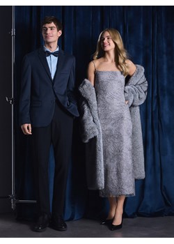 Reserved - Sukienka midi z aplikacjami - jasnoszary ze sklepu Reserved w kategorii Sukienki - zdjęcie 187927966