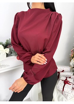 Bordowa Elegancka Bluzka ze Stójką ze sklepu ModnaKiecka.pl w kategorii Bluzki damskie - zdjęcie 187928217