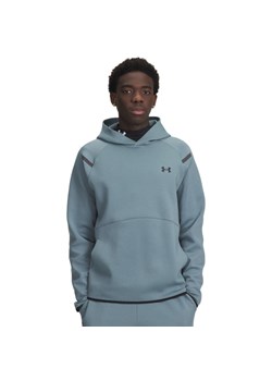 Męska bluza treningowa nierozpinana z kapturem Under Armour UA Unstoppable Flc Hd Eu - niebieska ze sklepu Sportstylestory.com w kategorii Bluzy męskie - zdjęcie 187930829
