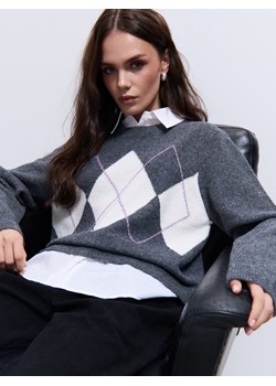 Mohito - Szary sweter z domieszką wełny - szary ze sklepu Mohito w kategorii Swetry damskie - zdjęcie 187930908