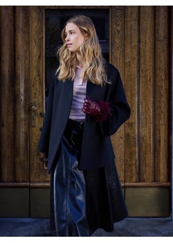 Reserved - Skórzane rękawiczki z futerkiem - mahoniowy ze sklepu Reserved w kategorii Rękawiczki damskie - zdjęcie 187930997