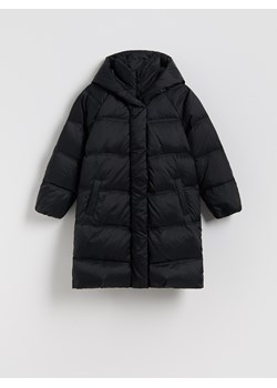 Reserved - Pikowany płaszcz z naturalnym puchem - czarny ze sklepu Reserved w kategorii Płaszcze dziewczęce - zdjęcie 187931036
