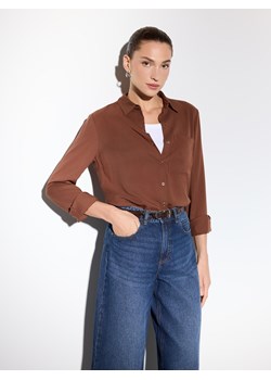 Mohito - Brązowa koszula z wiskozy - brązowy ze sklepu Mohito w kategorii Koszule damskie - zdjęcie 187932296