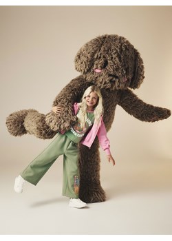 Reserved - Bawełniany t-shirt z nadrukiem Boffie & Poko - oliwkowy ze sklepu Reserved w kategorii Bluzki dziewczęce - zdjęcie 187932735