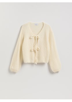 Reserved - Kardigan z wełną alpaki - złamana biel ze sklepu Reserved w kategorii Swetry damskie - zdjęcie 187932778