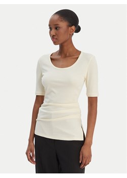 Calvin Klein Bluzka LV044E267G Beżowy Slim Fit ze sklepu MODIVO w kategorii Bluzki damskie - zdjęcie 187934158