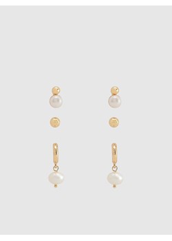 Reserved - Zestaw kolczyków z naturalnymi perłami - biały ze sklepu Reserved w kategorii Kolczyki - zdjęcie 187937089