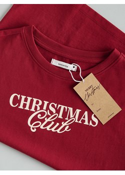 Reserved - T-shirt ze świątecznym motywem - bordowy ze sklepu Reserved w kategorii Bluzki damskie - zdjęcie 187937109