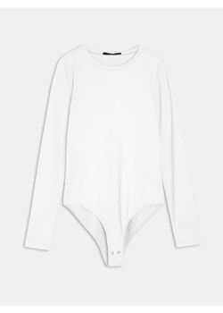 Sinsay - Body z długim rękawem - kremowy ze sklepu Sinsay w kategorii Bluzki damskie - zdjęcie 187937626