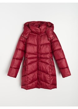 Sinsay - Długa pikowana kurtka z odpinanym kapturem - fioletowy ze sklepu Sinsay w kategorii Kurtki damskie - zdjęcie 187937645