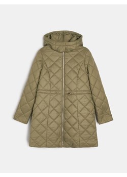Sinsay - Pikowany płaszcz z kapturem - zielony ze sklepu Sinsay w kategorii Płaszcze damskie - zdjęcie 187937647