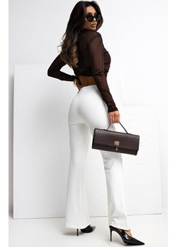 Spodnie dresowe-RV-DR-A1060.03P-ecru, Kolor ecru, Rozmiar S, Rue Paris ze sklepu Primodo w kategorii Spodnie damskie - zdjęcie 187938747