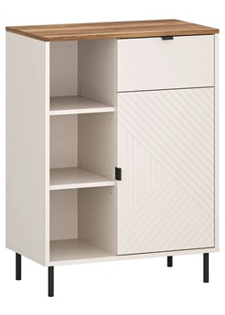 Niski regał otwarty z szafką i szufladą kaszmir + dąb castello C5-Z87 ze sklepu Edinos.pl w kategorii Regały i witryny - zdjęcie 187939209